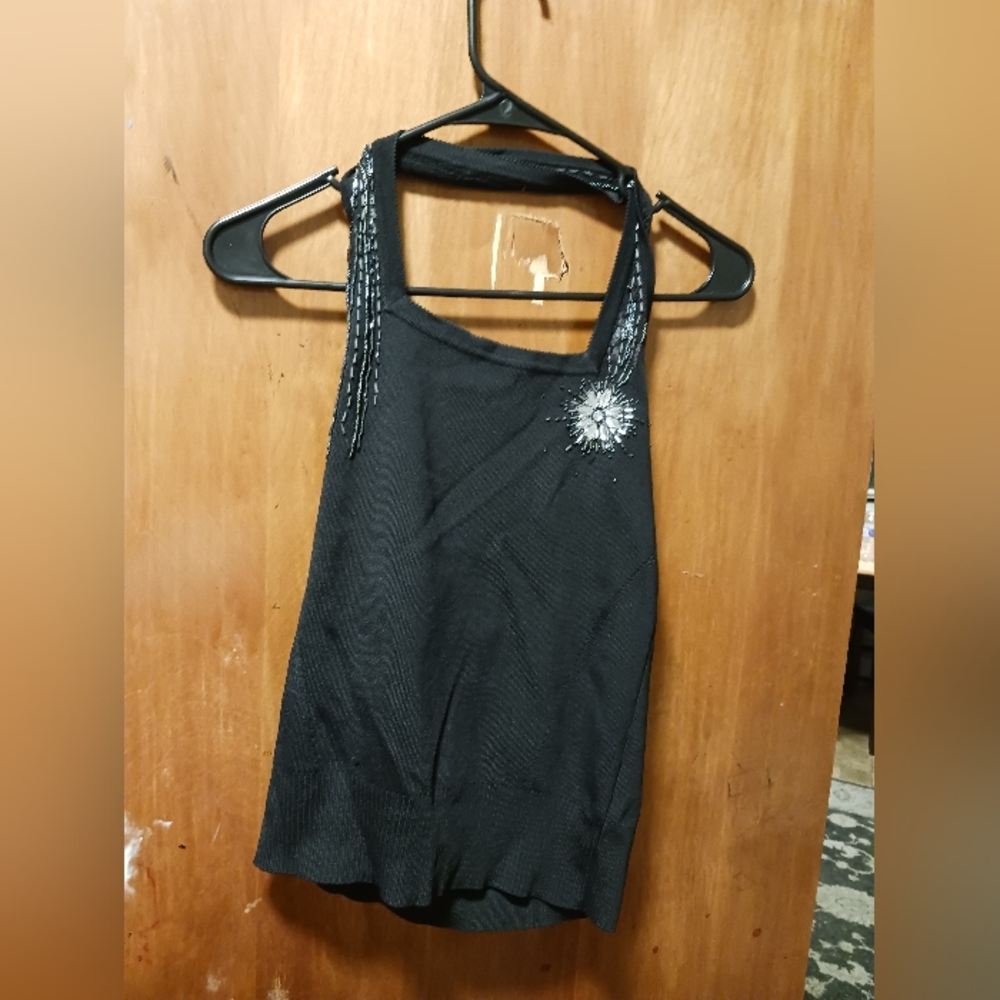 Wallis women's black beaded top size 12 A-53